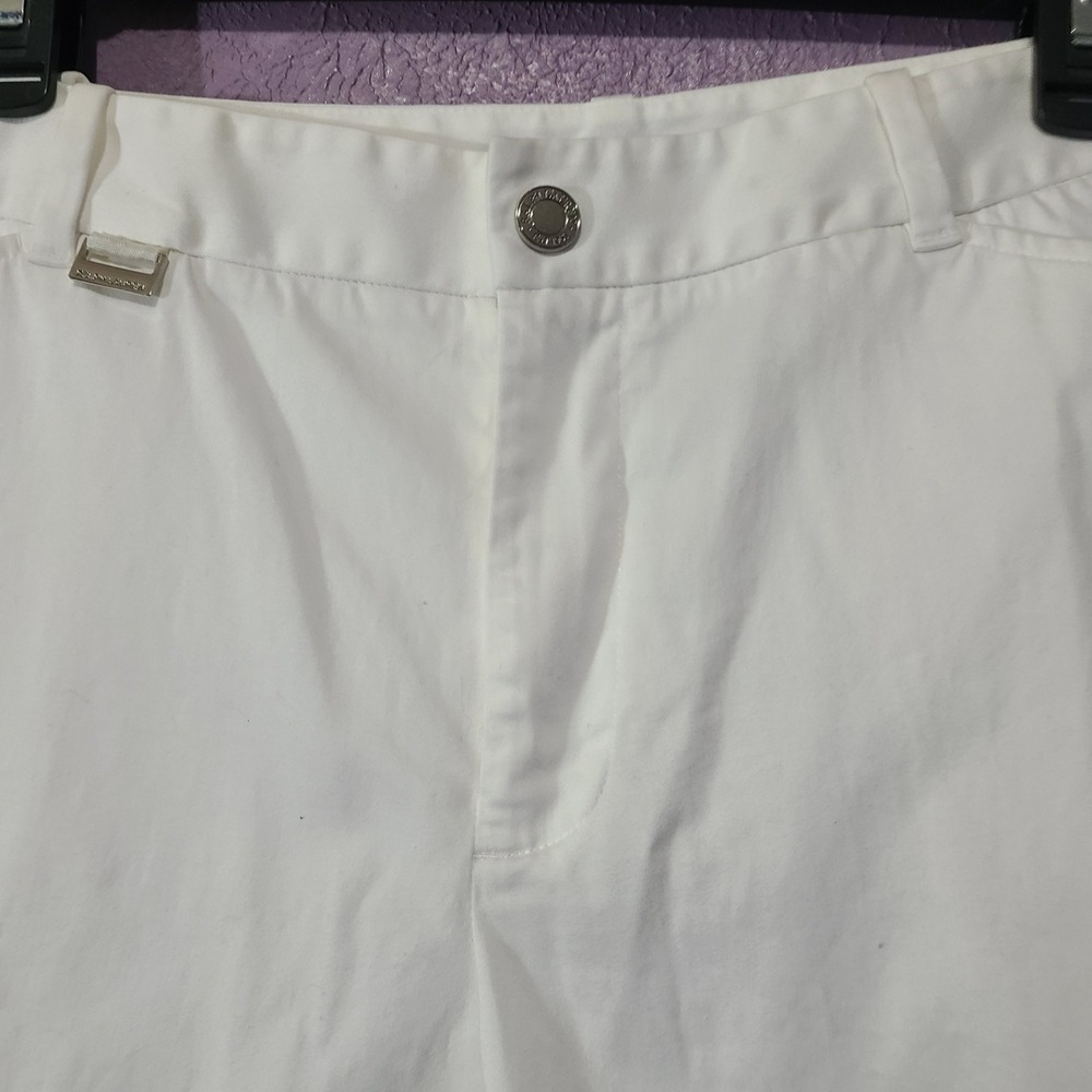 Ralph Lauren Bermuda Golf Shorts Womens Size 12 White Mid Rise Cotton Stretch - Picture 2 of 8
